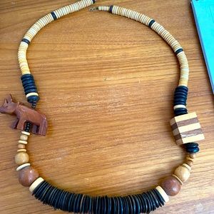 Ethiopian wooden necklace. Handmade